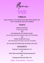 Summer Music Evening - Sat 27th June | ACOUSTIC